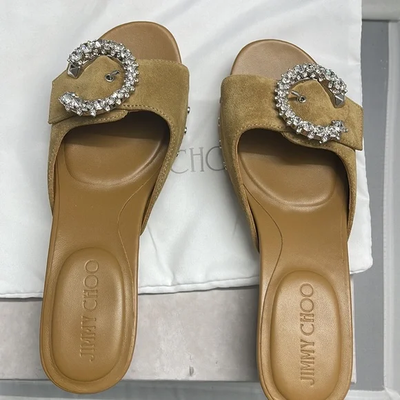 Brand new never worn Jimmy Choo ANISE 95 Gold Liquid Metal Sandal QUI/010 Size36